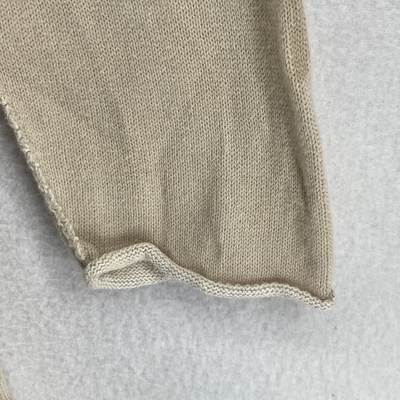 EILEEN FISHER Sweater L Organic Cotton Duster Cardigan Hoodie Open Front Beige - Picture 8 of 11